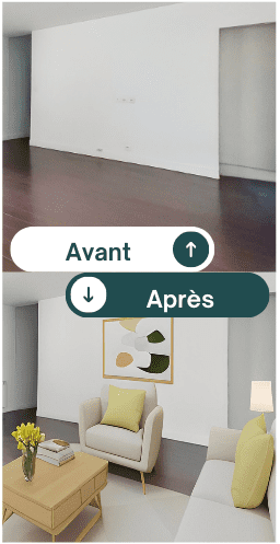 Home staging virtuel - Avant/Après salon